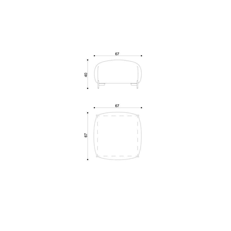 Pufa ogrodowa z tkaniny z metalowymi nóżkami Made in Italy - Butter Viadurini