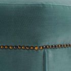 Nowoczesna pufa pokryta tkaniną z detalami z mosiądzu - wykończenie Brunello Viadurini