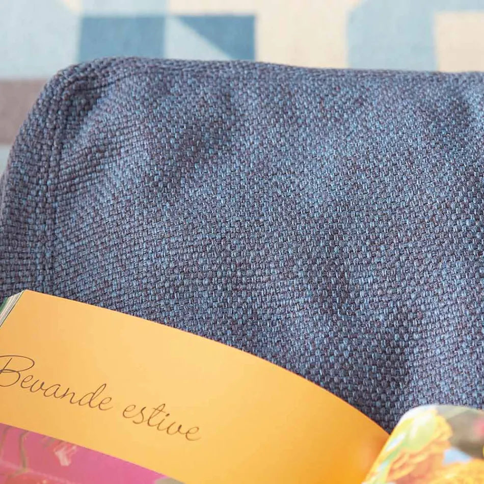 Miękka prostokątna pufa otomana do użytku wewnątrz i na zewnątrz, wykonana z tkaniny - Naemi Viadurini