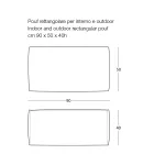 Miękka prostokątna pufa otomana do użytku wewnątrz i na zewnątrz, wykonana z tkaniny - Naemi Viadurini