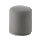 Miękka okrągła pufa do salonu lub salonu z kolorowej tkaniny - Naemi Viadurini