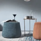 Okrągła pufa otomana do salonu z kolorowego szenilu w 3 rozmiarach - Evelyne Viadurini