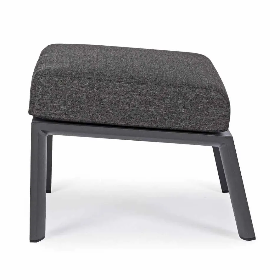 Podnóżek pufy z wyjmowanej tkaniny i malowanego aluminium - Nathy Viadurini