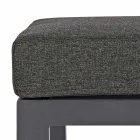 Podnóżek pufy z wyjmowanej tkaniny i malowanego aluminium - Nathy Viadurini