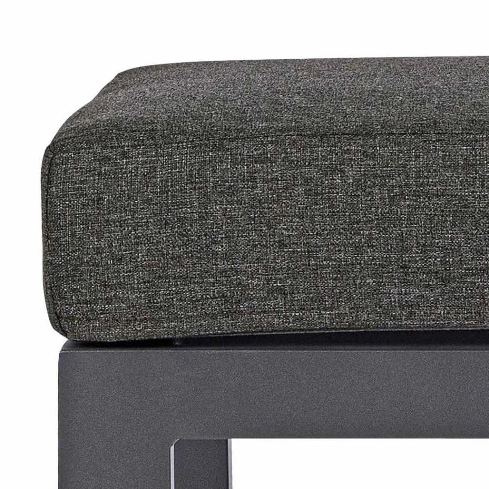 Podnóżek pufy z wyjmowanej tkaniny i malowanego aluminium - Nathy Viadurini