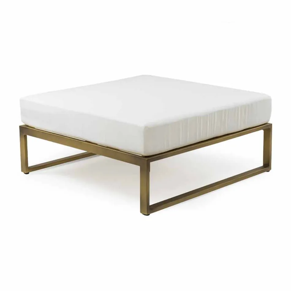 Kwadratowa pufa na zewnątrz z aluminium, 3 wykończenia Luksusowy projekt - Julie Viadurini