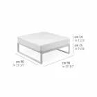 Kwadratowa pufa na zewnątrz z aluminium, 3 wykończenia Luksusowy projekt - Julie Viadurini