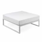 Kwadratowa pufa na zewnątrz z aluminium, 3 wykończenia Luksusowy projekt - Julie Viadurini