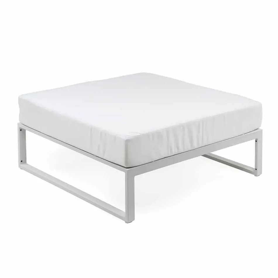 Kwadratowa pufa na zewnątrz z aluminium, 3 wykończenia Luksusowy projekt - Julie Viadurini
