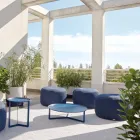 Okrągła pufa ogrodowa z polipropylenu w 3 kolorach Made in Italy - Francisco Viadurini