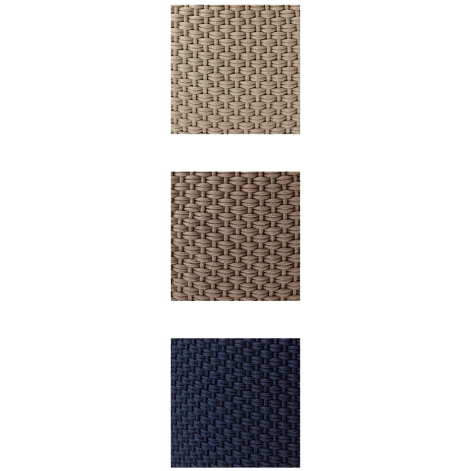 Okrągła pufa ogrodowa z polipropylenu w 3 kolorach Made in Italy - Francisco Viadurini