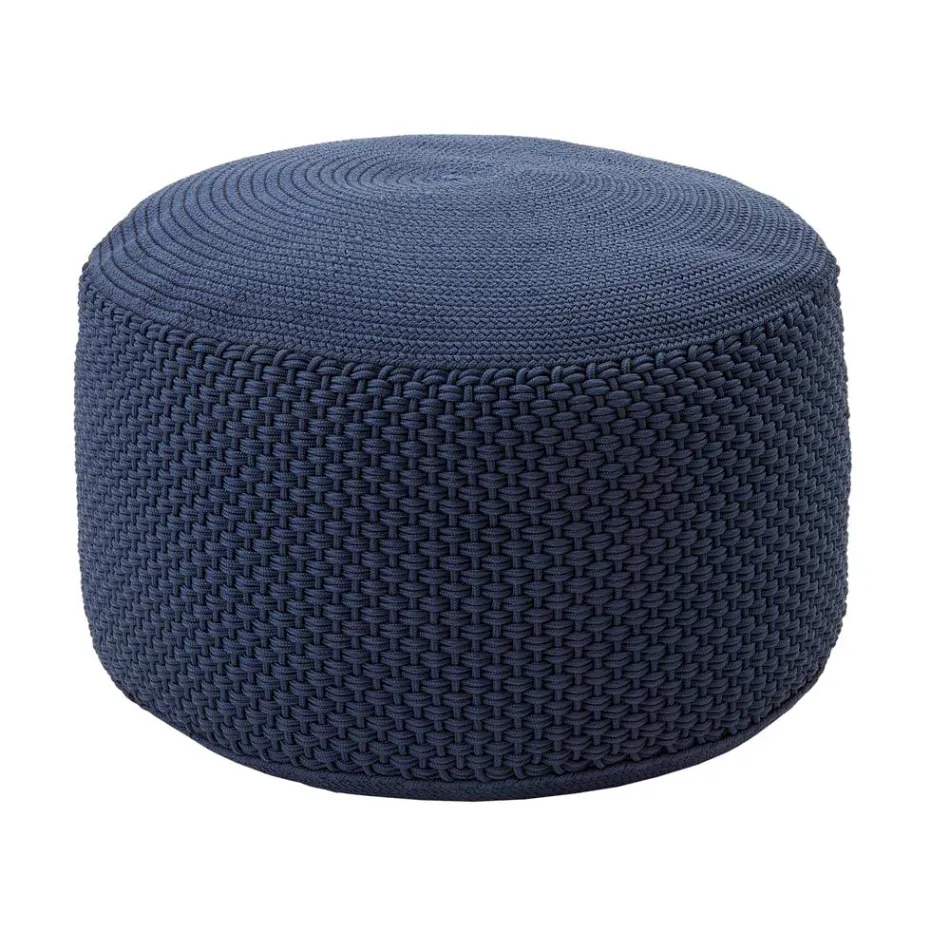 Okrągła pufa ogrodowa z polipropylenu w 3 kolorach Made in Italy - Francisco Viadurini