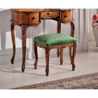 Pufa w stylu klasycznym z drewna orzechowego i tkaniny Made in Italy - Luxury Viadurini