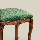 Pufa w stylu klasycznym z drewna orzechowego i tkaniny Made in Italy - Luxury Viadurini