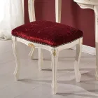 Pufa w stylu klasycznym z drewna orzechowego i tkaniny Made in Italy - Luxury Viadurini