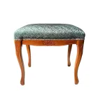 Pufa w stylu klasycznym z drewna orzechowego i tkaniny Made in Italy - Luxury Viadurini