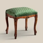 Pufa w stylu klasycznym z drewna orzechowego i tkaniny Made in Italy - Luxury Viadurini