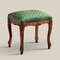 Pufa w stylu klasycznym z drewna orzechowego i tkaniny Made in Italy - Luxury