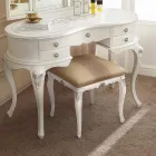 Pufa w stylu klasycznym z drewna pokryta tkaniną Made in Italy - Cambrige Viadurini