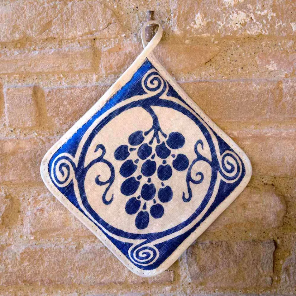 Naszywki sztuki włoskiej w czystej bieliźnie z ręcznie drukowanym pojedynczym kawałkiem - marki Viadurini