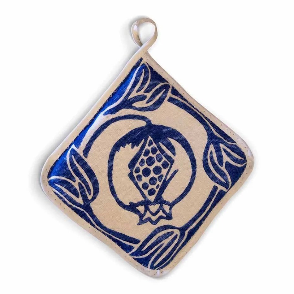 Naszywki sztuki włoskiej w czystej bieliźnie z ręcznie drukowanym pojedynczym kawałkiem - marki Viadurini