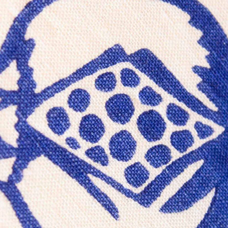 Naszywki sztuki włoskiej w czystej bieliźnie z ręcznie drukowanym pojedynczym kawałkiem - marki Viadurini