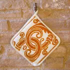 Naszywki sztuki włoskiej w czystej bieliźnie z ręcznie drukowanym pojedynczym kawałkiem - marki Viadurini