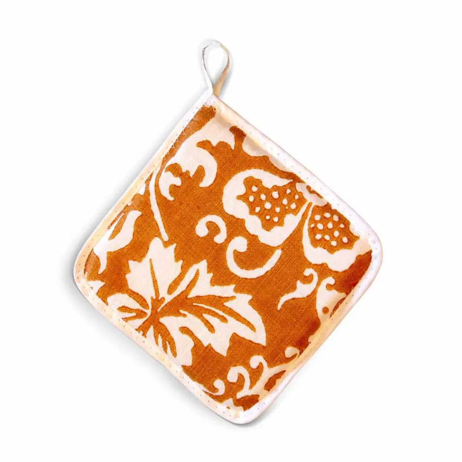 Naszywki sztuki włoskiej w czystej bieliźnie z ręcznie drukowanym pojedynczym kawałkiem - marki Viadurini