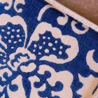 Naszywki sztuki włoskiej w czystej bieliźnie z ręcznie drukowanym pojedynczym kawałkiem - marki Viadurini