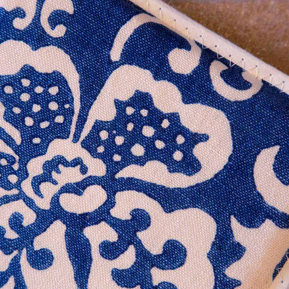 Naszywki sztuki włoskiej w czystej bieliźnie z ręcznie drukowanym pojedynczym kawałkiem - marki Viadurini