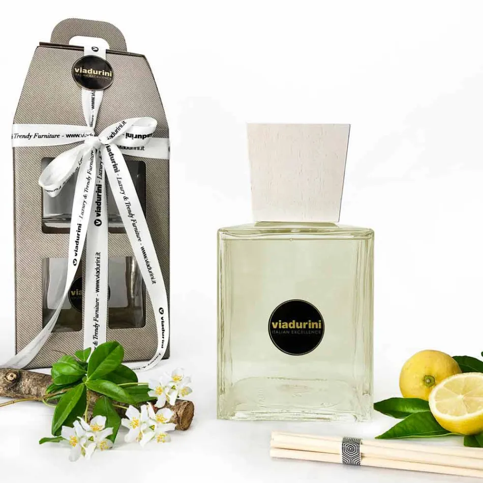 Odświeżacz powietrza o zapachu skóry 2,5 L z patyczkami - Lavecchiavenezia Viadurini