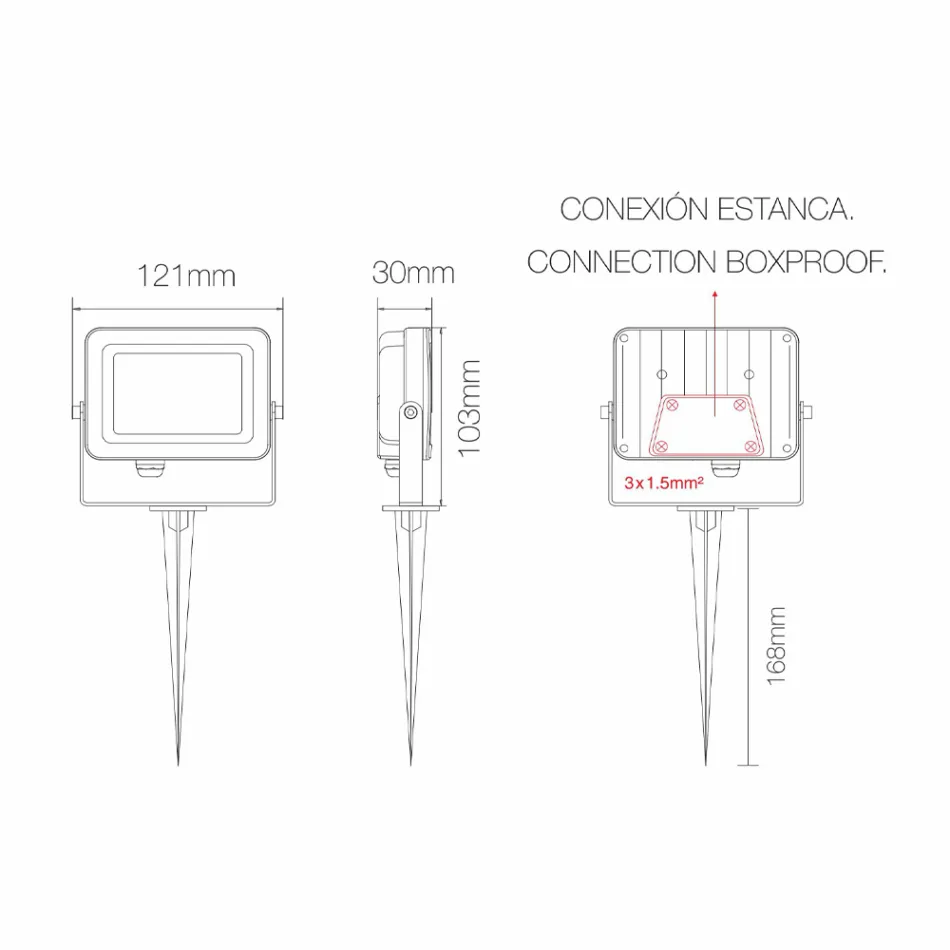 4-częściowy aluminiowy projektor do reflektorów zewnętrznych Corten - jasnoniebieski Viadurini