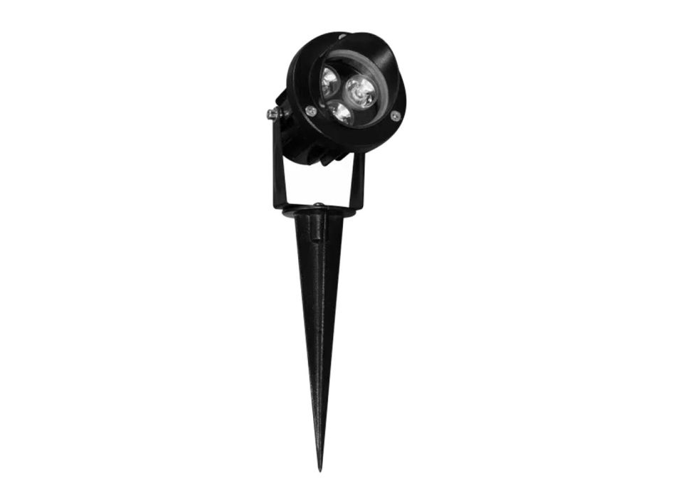 Zewnętrzny reflektor LED z matowego czarnego aluminium 4 sztuki - Oliver Viadurini