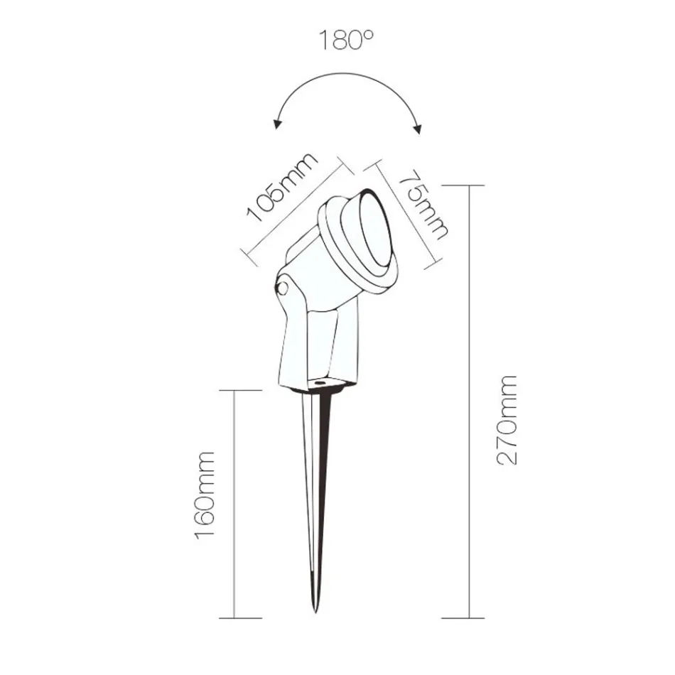 Zewnętrzny reflektor LED z matowego czarnego aluminium 4 sztuki - Oliver Viadurini