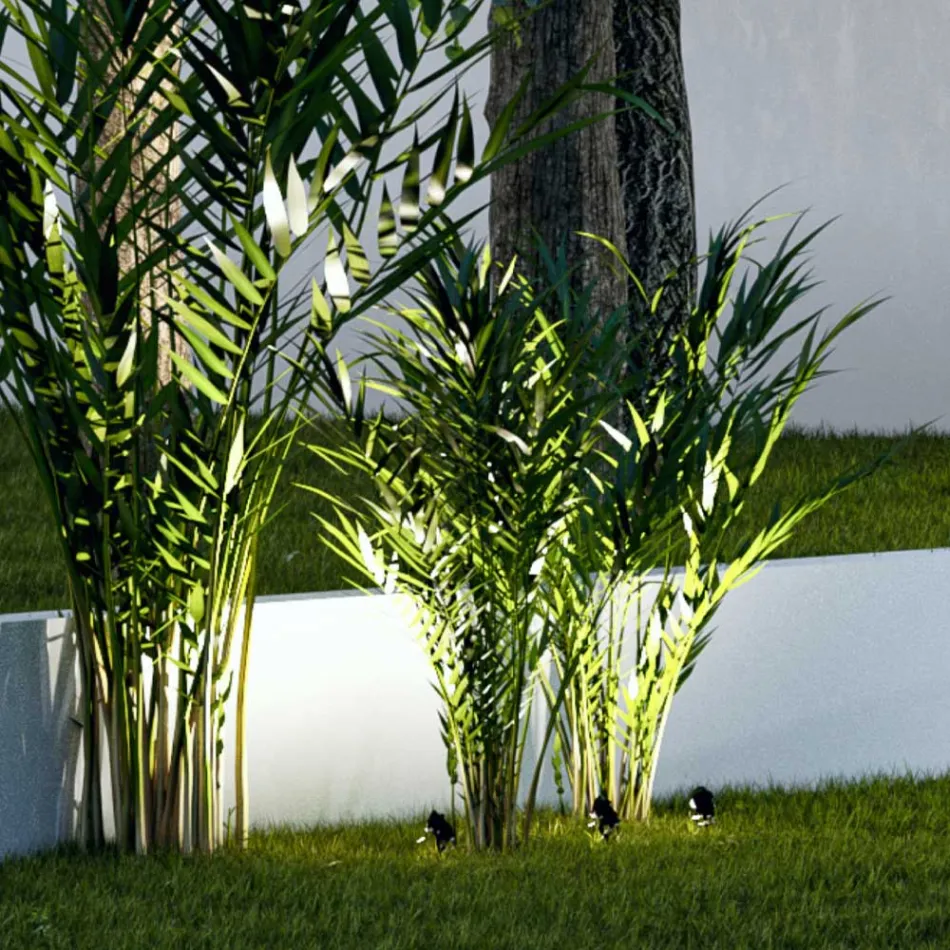 Projektor LED Wpuszczany Reflektor z Matowego Czarnego Aluminium 4 Części - Obrina Viadurini