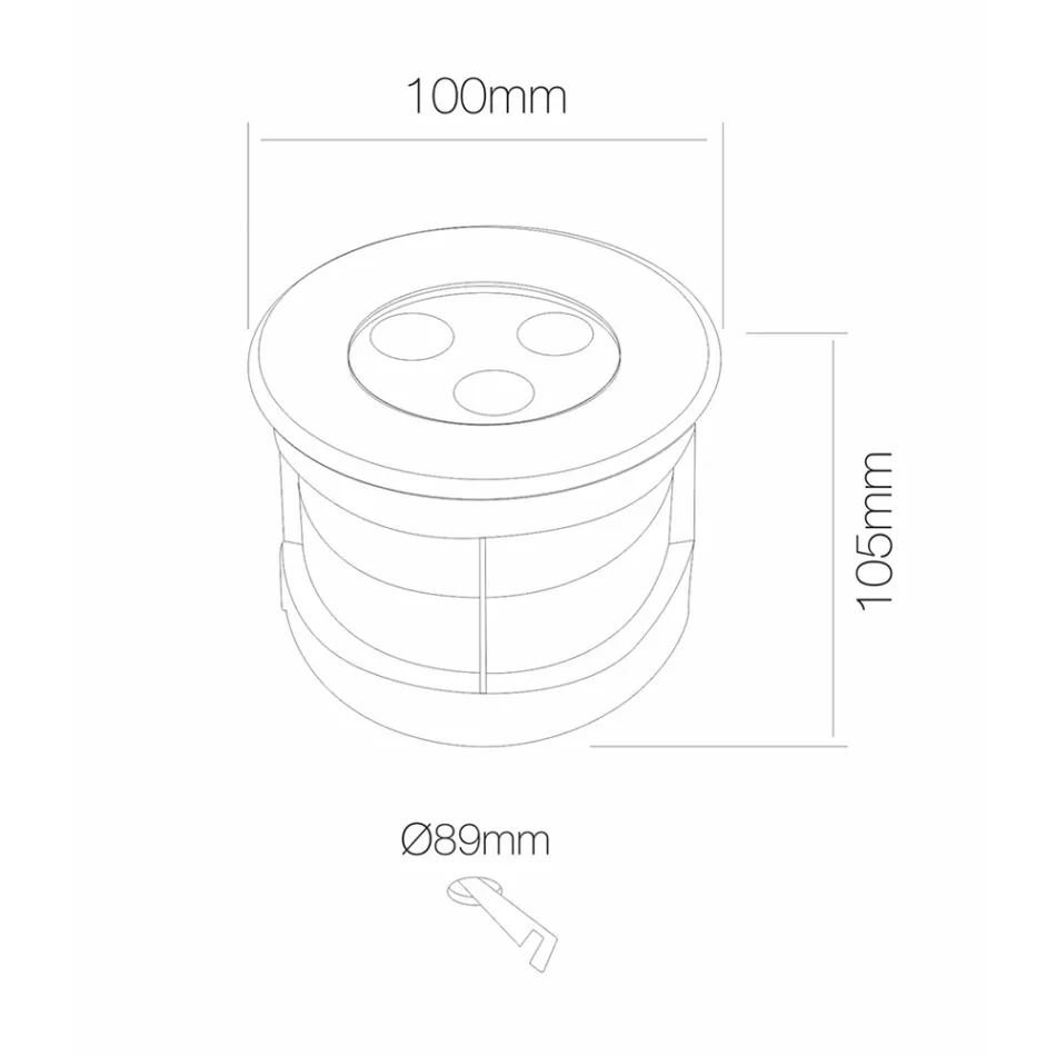 Okrągły Reflektor z LED Outdoor ze Stali Nierdzewnej - Dakota Viadurini