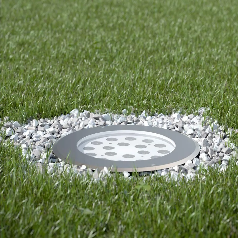 Okrągły Reflektor z LED Outdoor ze Stali Nierdzewnej - Dakota Viadurini