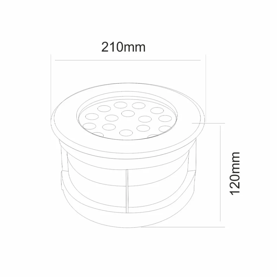 Okrągły Reflektor z LED Outdoor ze Stali Nierdzewnej - Dakota Viadurini
