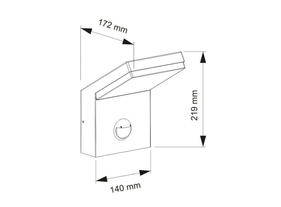 Aluminiowy zewnętrzny projektor led z czujnikiem ruchu - Nerea