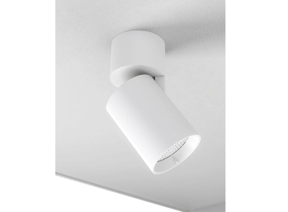 Regulowana lampa sufitowa LED z białego lub czarnego aluminium - Point Viadurini
