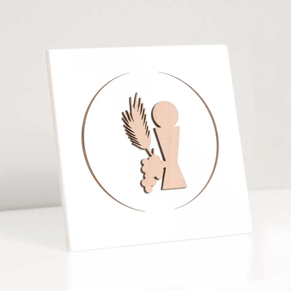 Małe zdjęcie przedstawiające kielich komunijny grawerowany laserowo Made in Italy - Philippe Viadurini