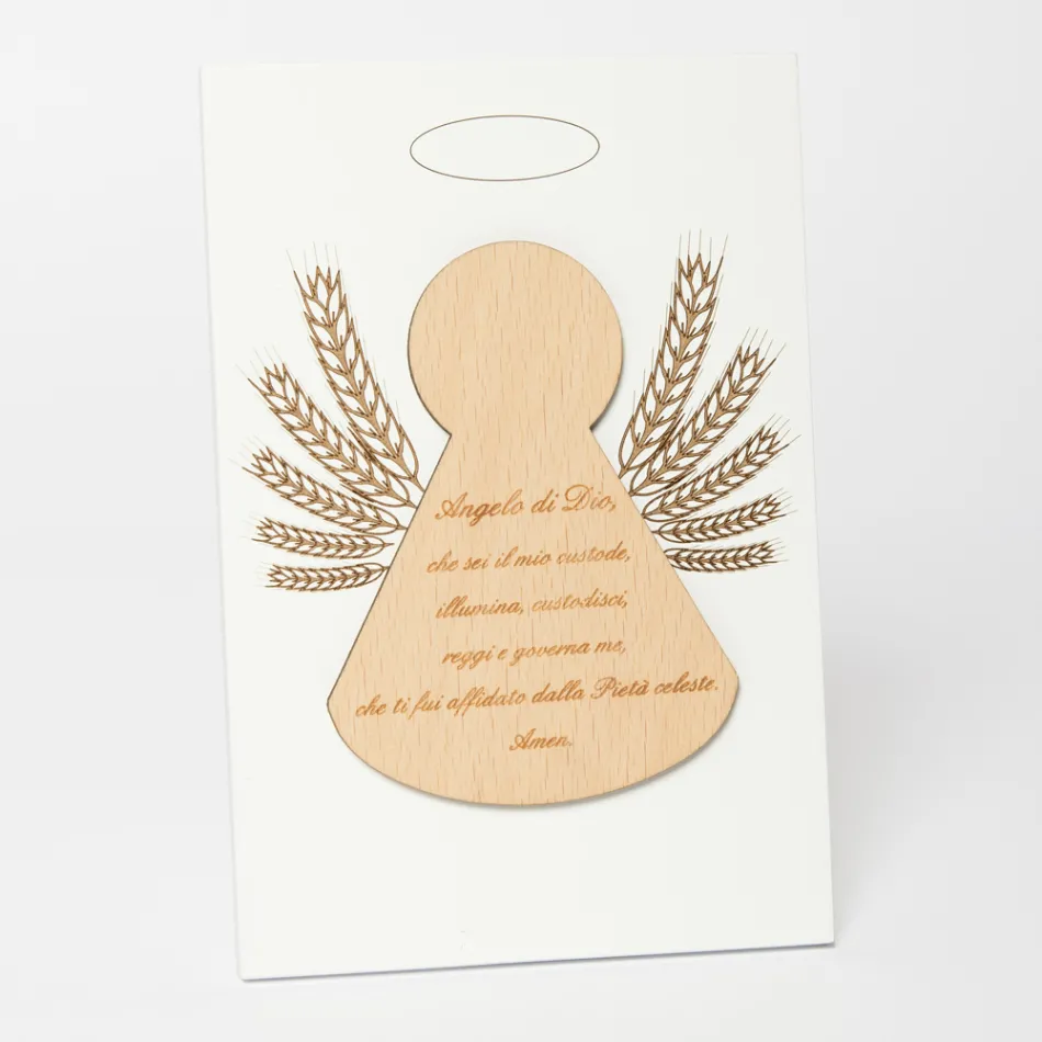 Mały obrazek przedstawiający aniołka z kłosami Made in Italy - Greta Viadurini