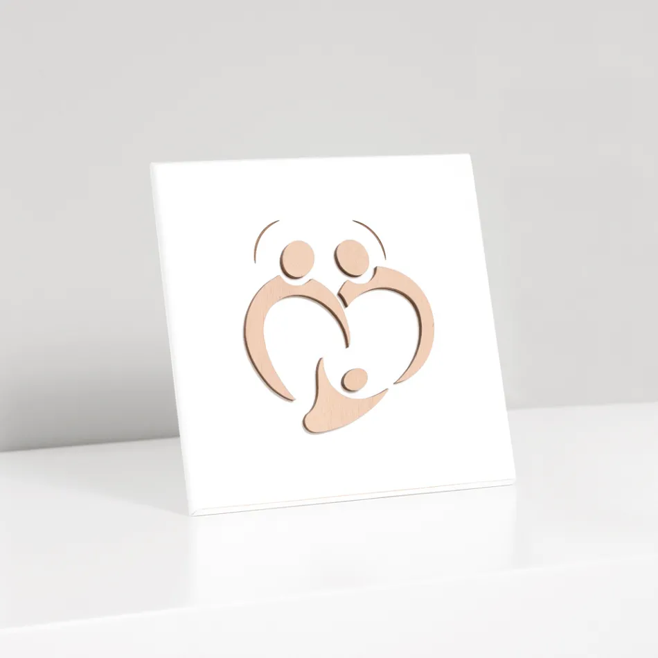 Obraz Świętej Rodziny z grawerem laserowym Made in Italy - Zuleika Viadurini