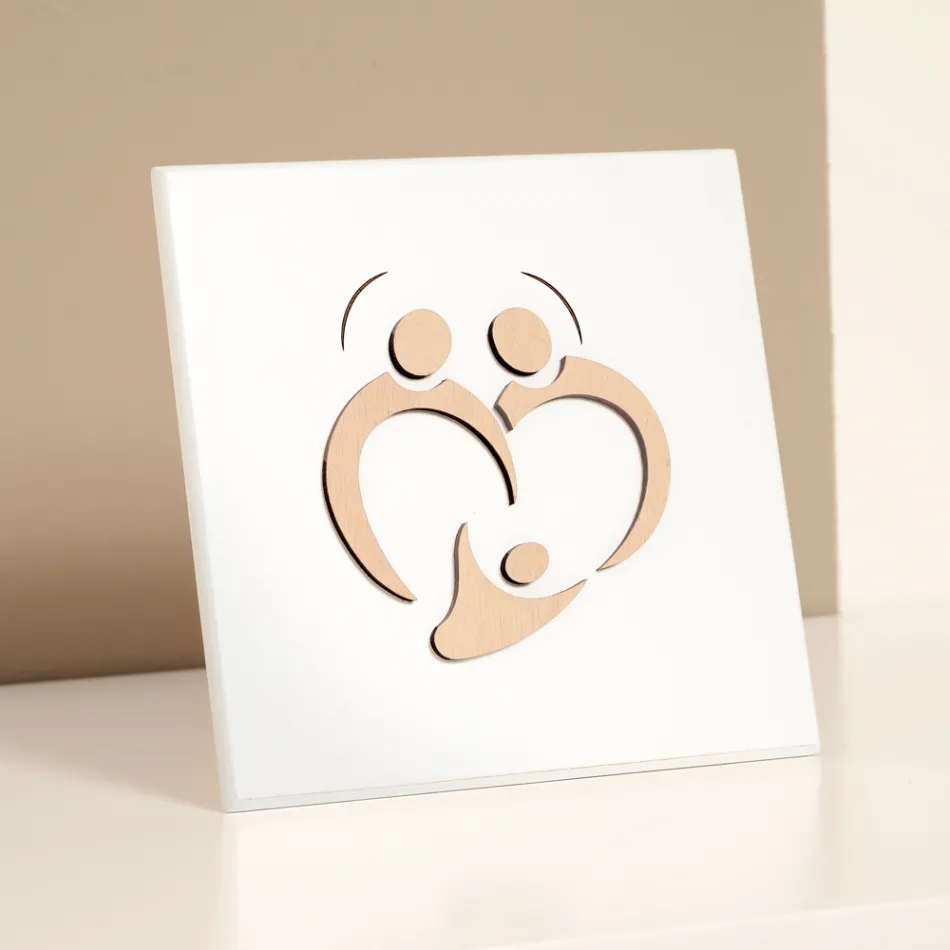 Obraz Świętej Rodziny z grawerem laserowym Made in Italy - Zuleika Viadurini