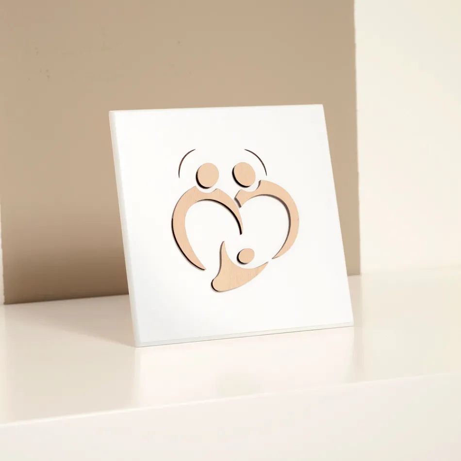 Obraz Świętej Rodziny z grawerem laserowym Made in Italy - Zuleika Viadurini