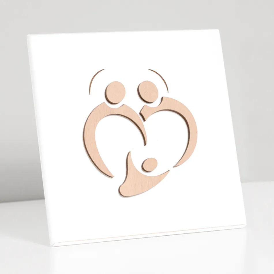 Obraz Świętej Rodziny z grawerem laserowym Made in Italy - Zuleika Viadurini