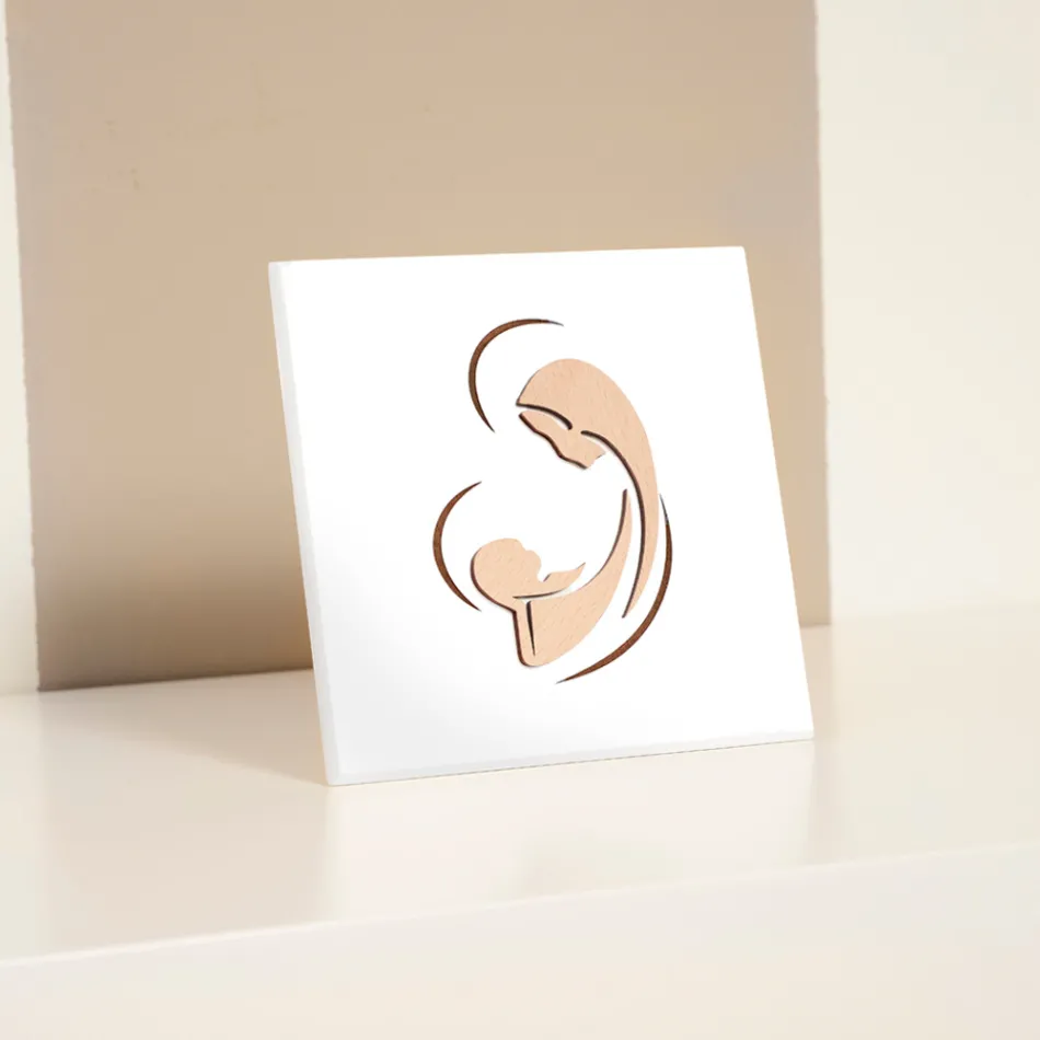 Grawerowany laserowo obraz Maryi i Dzieciątka Jezus Made in Italy - Nigella Viadurini