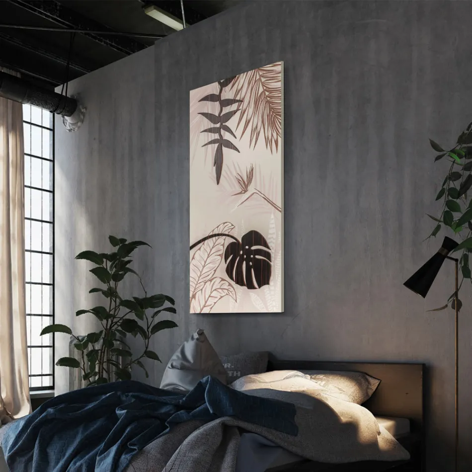 Obraz z motywem tropikalnym wykonany laserem Made in Italy - Saeko Viadurini