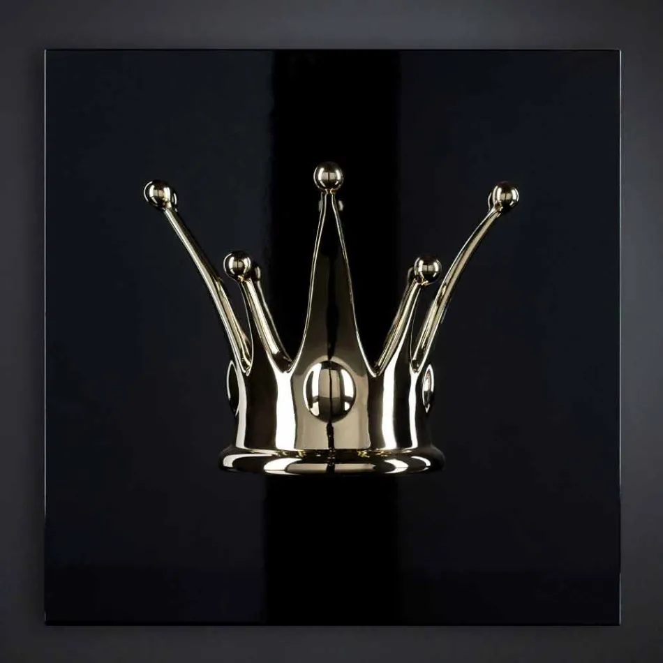 Nowoczesny obraz ścienny z drewna i żywicy Made in Italy - Corona Viadurini