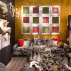 Nowoczesny obraz ścienny z metalu i sztucznych kwiatów Made in Italy - Gonio Viadurini